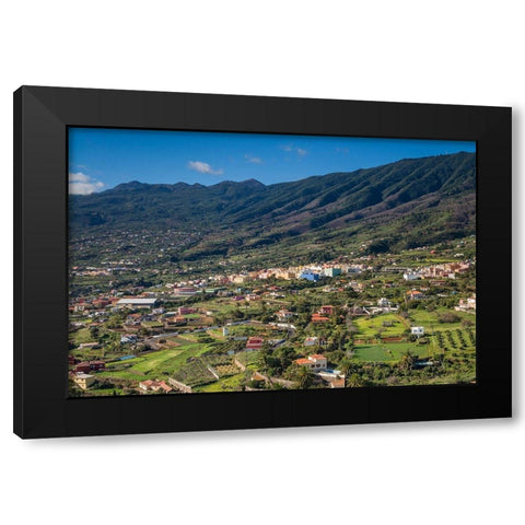 Canary Islands-La Palma Island-Santa Cruz de la Palma-elevated view Brena Alta neighborhood Black Modern Wood Framed Art Print by Bibikow, Walter