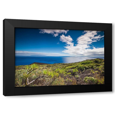 Canary Islands-La Palma Island-Fuencaliente de la Palma-Punta de Fuencaliente-volcanic landscape Black Modern Wood Framed Art Print with Double Matting by Bibikow, Walter