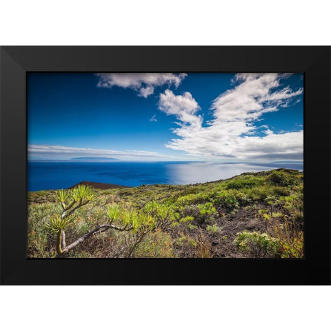 Canary Islands-La Palma Island-Fuencaliente de la Palma-Punta de Fuencaliente-volcanic landscape Black Modern Wood Framed Art Print by Bibikow, Walter