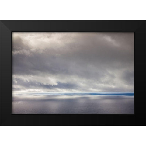 Canary Islands-La Palma Island-Las Indias-storm front over Atlantic Ocean Black Modern Wood Framed Art Print by Bibikow, Walter