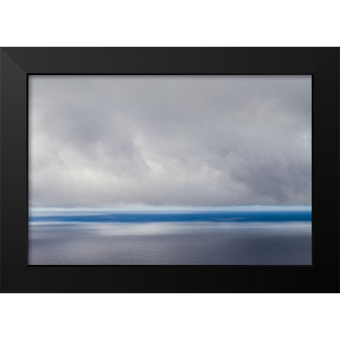 Canary Islands-La Palma Island-Las Indias-storm front over Atlantic Ocean Black Modern Wood Framed Art Print by Bibikow, Walter