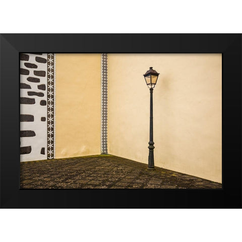Canary Islands-La Palma Island-Puntallana-Parroquia San Juan Bautista church Black Modern Wood Framed Art Print by Bibikow, Walter