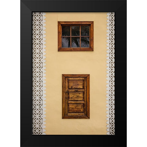 Canary Islands-La Palma Island-Puntallana-Parroquia San Juan Bautista church-wall detail Black Modern Wood Framed Art Print by Bibikow, Walter