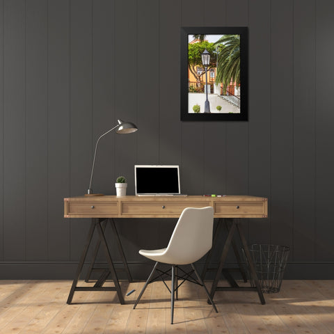 Canary Islands-La Palma Island-San Andres-detail of the village square Black Modern Wood Framed Art Print by Bibikow, Walter
