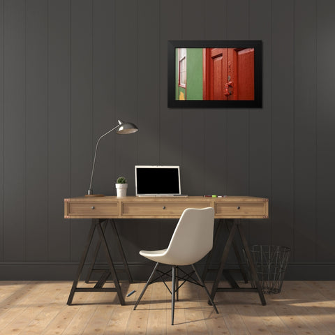 Canary Islands-La Palma Island-San Andres-ornate door knocker Black Modern Wood Framed Art Print by Bibikow, Walter