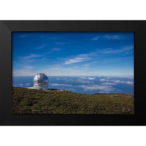 Canary Islands-Roque de los Muchachos Observatory-one of the worlds largest telescopes Black Modern Wood Framed Art Print by Bibikow, Walter