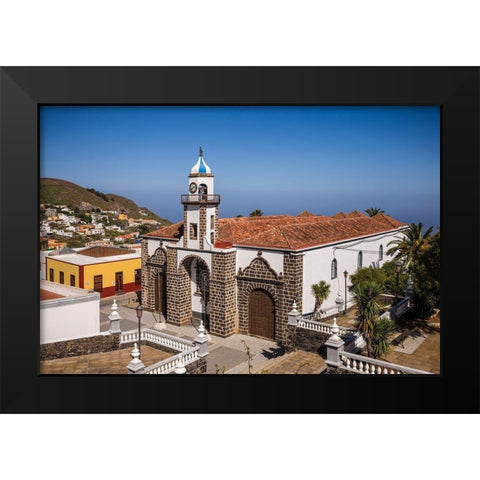 Canary Islands-El Hierro Island-Valverde-Iglesia de Nuestra Senora de la Concepcion church Black Modern Wood Framed Art Print by Bibikow, Walter