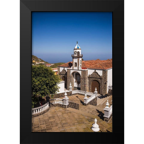 Canary Islands-El Hierro Island-Valverde-Iglesia de Nuestra Senora de la Concepcion church Black Modern Wood Framed Art Print by Bibikow, Walter