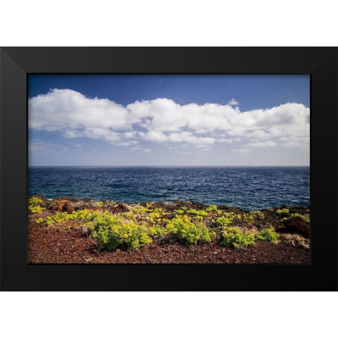 Canary Islands-El Hierro Island-east coast-Caleta-coastal view Black Modern Wood Framed Art Print by Bibikow, Walter
