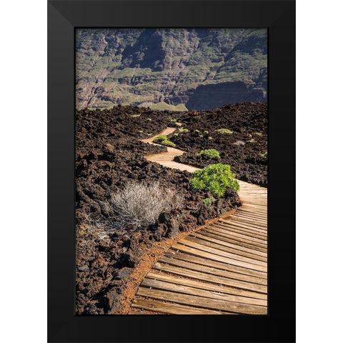 Canary Islands-El Hierro Island-Las Puntas-La Maceta-coastal walkway Black Modern Wood Framed Art Print by Bibikow, Walter