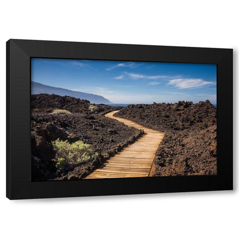 Canary Islands-El Hierro Island-Las Puntas-La Maceta-coastal walkway Black Modern Wood Framed Art Print by Bibikow, Walter