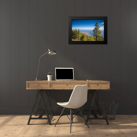 Canary Islands-El Hierro Island-Malpaso Mountain-elevation 1503 meters Black Modern Wood Framed Art Print by Bibikow, Walter