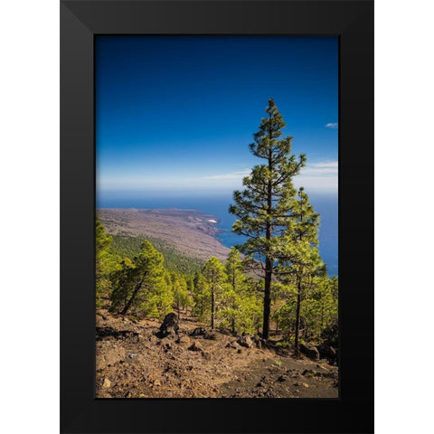 Canary Islands-El Hierro Island-Malpaso Mountain-elevation 1503 meters Black Modern Wood Framed Art Print by Bibikow, Walter