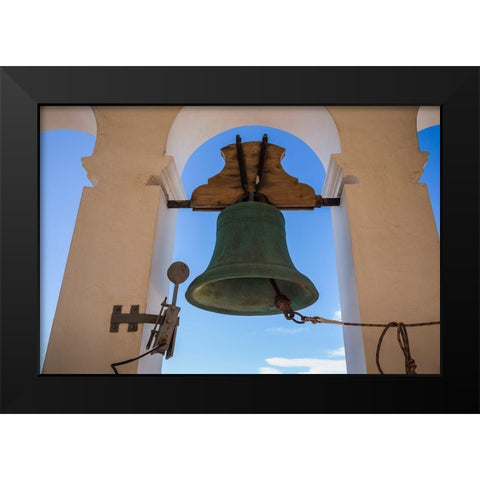 Canary Islands-Tenerife Island-Garachico-Iglesia de Santa Ana church-church bell Black Modern Wood Framed Art Print by Bibikow, Walter