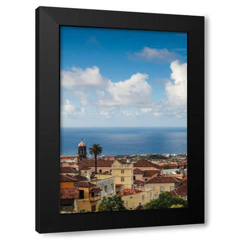 Canary Islands-Tenerife Island-La Orotava-elevated town view Black Modern Wood Framed Art Print with Double Matting by Bibikow, Walter