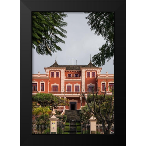 Canary Islands-Tenerife Island-La Orotava-Liceo de Taoro-built in 1928-town social club Black Modern Wood Framed Art Print by Bibikow, Walter