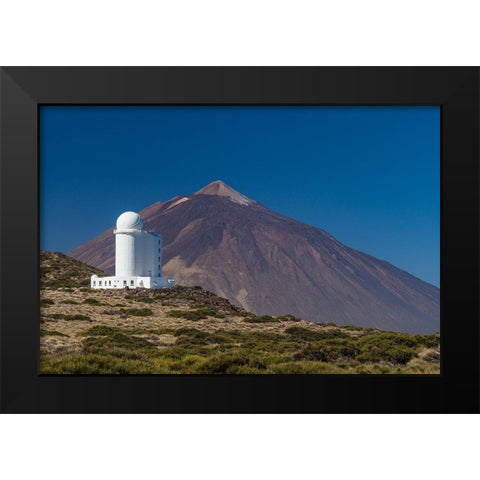 Canary Islands-Tenerife Island-El Teide Mountain-Observatorio del Teide-astronomical observatory Black Modern Wood Framed Art Print by Bibikow, Walter