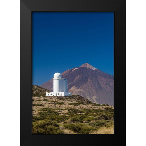 Canary Islands-Tenerife Island-El Teide Mountain-Observatorio del Teide-astronomical observatory Black Modern Wood Framed Art Print by Bibikow, Walter