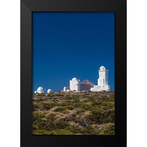Canary Islands-Tenerife Island-El Teide Mountain-Observatorio del Teide-astronomical observatory Black Modern Wood Framed Art Print by Bibikow, Walter