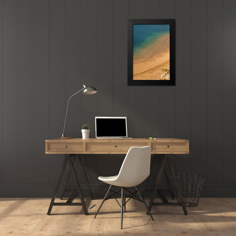 Canary Islands-Tenerife Island-San Andres-elevated view of San Andres Beach Black Modern Wood Framed Art Print by Bibikow, Walter