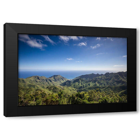 Canary Islands-Tenerife Island-northeast-La Cumbrilla-view of the Anaga Mountains Black Modern Wood Framed Art Print by Bibikow, Walter