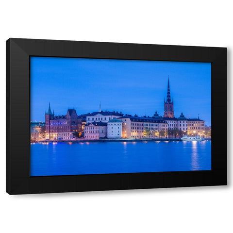 Sweden-Stockholm at dusk Black Modern Wood Framed Art Print with Double Matting by Bibikow, Walter
