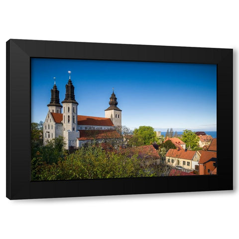 Sweden-Gotland Island-Visby-Visby Cathedral-12th century-exterior Black Modern Wood Framed Art Print with Double Matting by Bibikow, Walter
