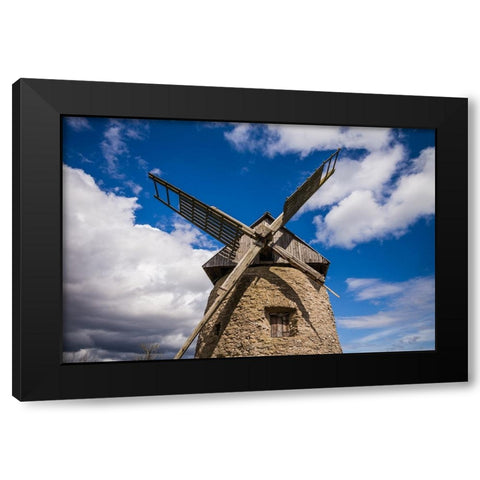 Sweden-Gotland Island-Botvatte-old windmill Black Modern Wood Framed Art Print by Bibikow, Walter