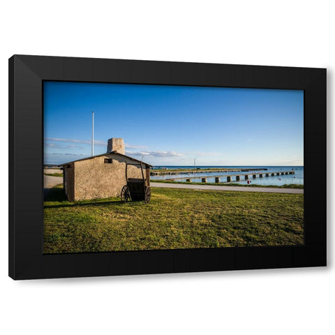 Sweden-Gotland Island-Gnisvard-fishing shack Black Modern Wood Framed Art Print with Double Matting by Bibikow, Walter