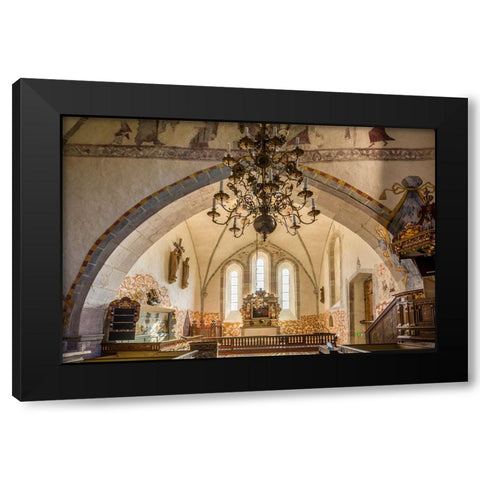 Sweden-Gotland Island-Bro-Bro church-interior Black Modern Wood Framed Art Print with Double Matting by Bibikow, Walter