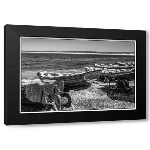 Sweden-Faro Island-Kursviken-coastal farmers fishing boats Black Modern Wood Framed Art Print with Double Matting by Bibikow, Walter