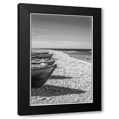 Sweden-Faro Island-Kursviken-coastal farmers fishing boats Black Modern Wood Framed Art Print by Bibikow, Walter