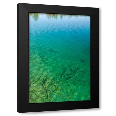 Sweden-Gotland Island-Labro-Bla Lagunen-Blue Lagoon-natural swimming area in former chalk quarry wi Black Modern Wood Framed Art Print by Bibikow, Walter
