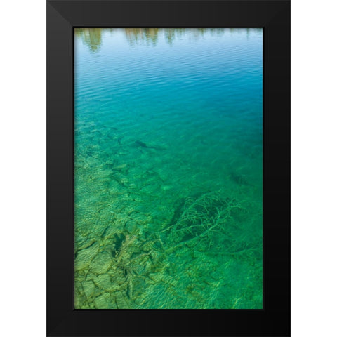 Sweden-Gotland Island-Labro-Bla Lagunen-Blue Lagoon-natural swimming area in former chalk quarry wi Black Modern Wood Framed Art Print by Bibikow, Walter