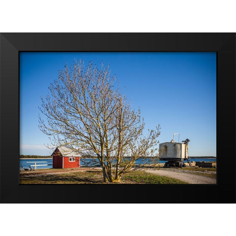 Sweden-Gotland Island-Blase-former lime factory-steam shovel Black Modern Wood Framed Art Print by Bibikow, Walter