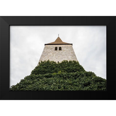 Sweden-Gotland Island-Frojel-Frojel church-exterior Black Modern Wood Framed Art Print by Bibikow, Walter