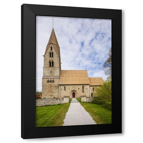 Sweden-Gotland Island-Oja-Oja church-exterior Black Modern Wood Framed Art Print with Double Matting by Bibikow, Walter