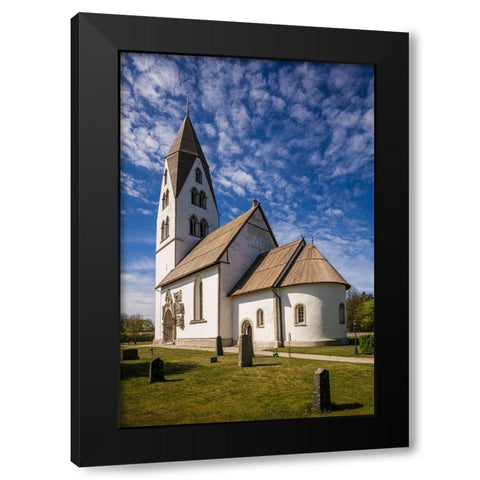 Sweden-Gotland Island-Stanga-Stanga church-exterior Black Modern Wood Framed Art Print by Bibikow, Walter