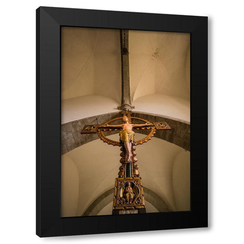 Sweden-Gotland Island-Stanga-Stanga church-interior crucifix Black Modern Wood Framed Art Print with Double Matting by Bibikow, Walter