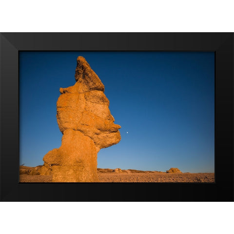 Sweden-Faro Island-Langhammars Area-Langhammar coastal limestone rauk rock-sunset Black Modern Wood Framed Art Print by Bibikow, Walter
