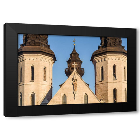 Sweden-Gotland Island-Visby-Visby Cathedral-12th century-exterior Black Modern Wood Framed Art Print with Double Matting by Bibikow, Walter