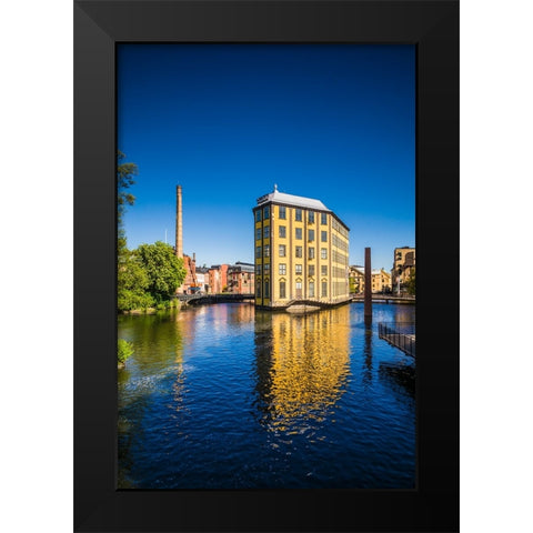 Sweden-Norrkoping-early Swedish industrial town-Arbetets Museum-Museum of Work in former early 20th Black Modern Wood Framed Art Print by Bibikow, Walter