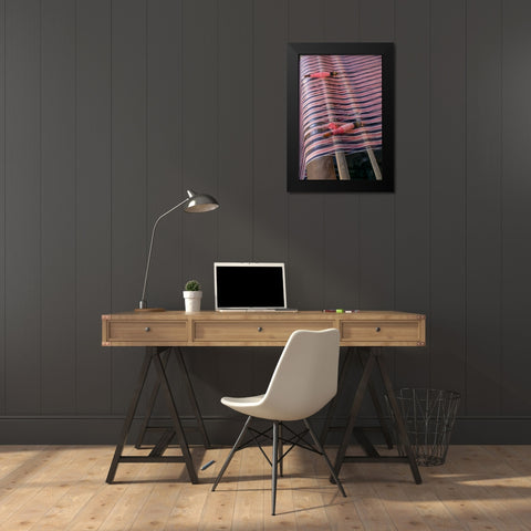 Sweden-Norrkoping-former mill town-cloth loom detail Black Modern Wood Framed Art Print by Bibikow, Walter