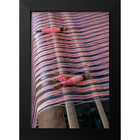 Sweden-Norrkoping-former mill town-cloth loom detail Black Modern Wood Framed Art Print by Bibikow, Walter