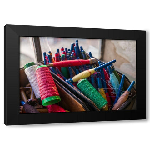 Sweden-Norrkoping-former mill town-thread used in cloth production Black Modern Wood Framed Art Print with Double Matting by Bibikow, Walter