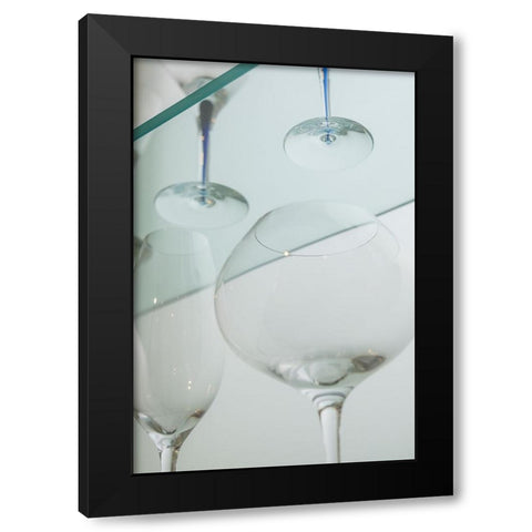 Sweden-Glasriket-Kingdom of Glass area-Vaxjo-display of locally produced glassware Black Modern Wood Framed Art Print by Bibikow, Walter