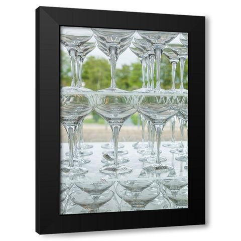 Sweden-Glasriket-Kingdom of Glass historical glass making region-Kosta-factory made glassware for s Black Modern Wood Framed Art Print by Bibikow, Walter