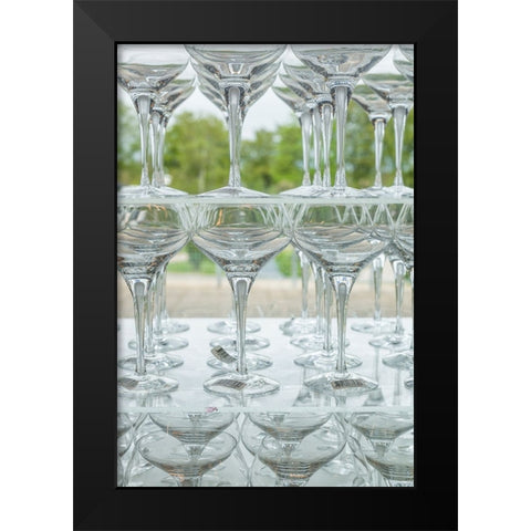 Sweden-Glasriket-Kingdom of Glass historical glass making region-Kosta-factory made glassware for s Black Modern Wood Framed Art Print by Bibikow, Walter