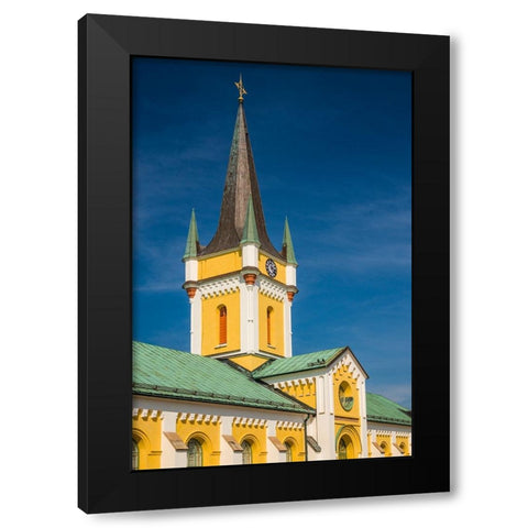 Sweden-Oland Island-Borgholm-town church Black Modern Wood Framed Art Print by Bibikow, Walter