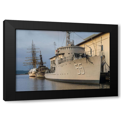 Southern Sweden-Karlskrona-Marinmuseum-marine museum-naval vessels Black Modern Wood Framed Art Print with Double Matting by Bibikow, Walter